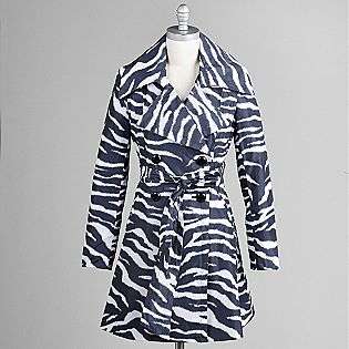   Zebra Print Trench Coat  Apostrophe Clothing Womens Outerwear