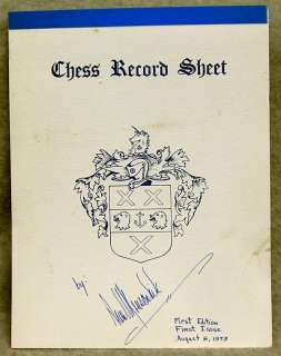 Signed 1st Edition Chess Record Sheet Gonsorchik 1973 `  