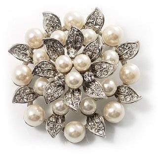    Swarovski Crystal Bridal Corsage Brooch (Gold Tone): Jewelry