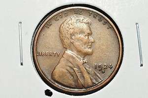 1924 2 LINCOLN WHEAT 1 CENT EXTRA FINE  