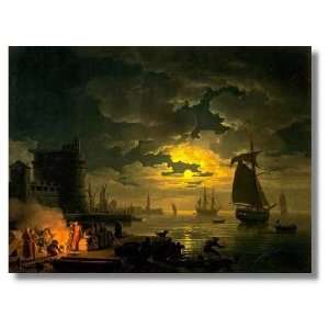   Entrance to the Port of Palerno by Moon Light, 1769
