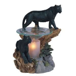   Polyresin Black Prowling Panther Electric Oil Burner
