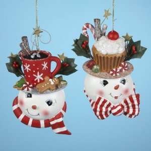   Cocoa Cupcake Snowman Christmas Ornaments 5 Home & Kitchen