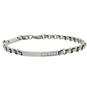   Surgical Steel Cable Chain Link ID Bracelet 8.5 Inches For Men