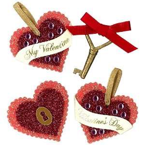  Jolees Boutique Parcel Layered Glittered Hearts 