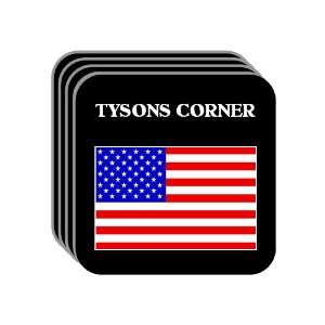 US Flag   Tysons Corner, Virginia (VA) Set of 4 Mini Mousepad Coasters