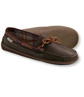 Mens Handsewn Slippers, Flannel Lined Slippers   at L 
