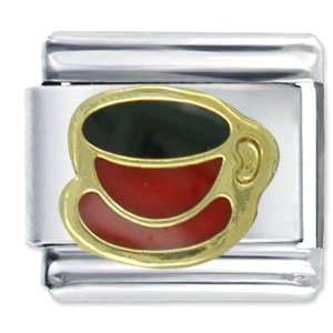  Coffee Cup Red Birthstones Jewelry Italian Charm Pugster 