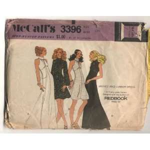  Vintage 1972 McCalls Formal Dress Sewing Pattern #3396 