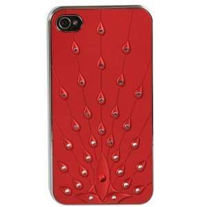  Apple iPhone 4/4S Fitted Case with Peacock Jewel Design, Red 