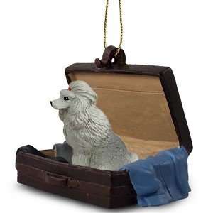    Gray Poodle Traveling Companion Dog Ornament: Home & Kitchen