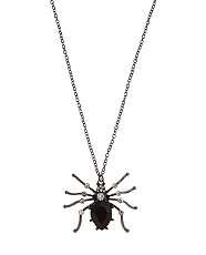 Silver (Silver) Spider Pendant Necklace  253213092  New Look