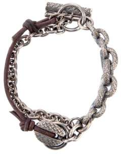 Tobias Wistisen Silver And Leather Chain Bracelet   Penelope 