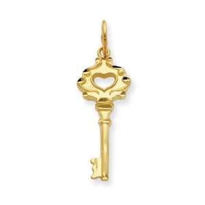  14k Gold Key Charm Pendant: Jewelry
