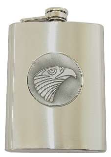 Eagle Image 7oz Stainless Steel Flask Screw Down Lid  