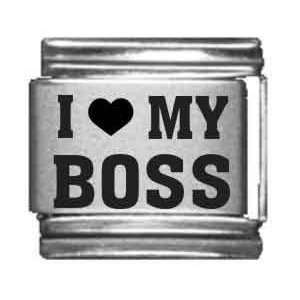  I Heart my Boss Laser Etched Italian Charm: Jewelry
