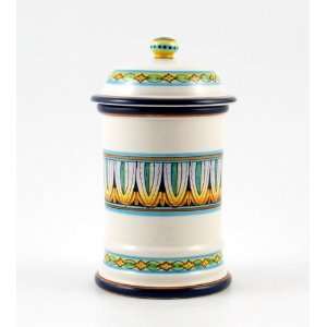 Hand Painted Italian Ceramic 7.4 inch Canister Vario F1 