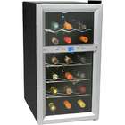   18 Bottle Dual Zone Thermoelectric Wine Cooler   Silver/Black