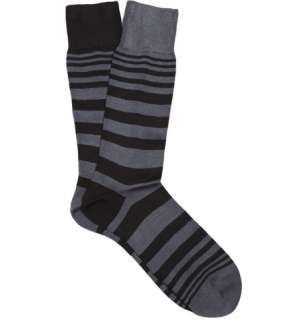 Paul Smith Shoes & Accessories Odd Striped Cotton Blend Socks  MR 