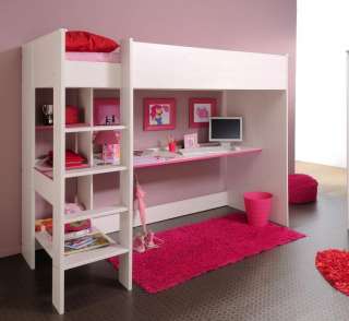 Kinderzimmer Smoozy 3 Hochbett blau oder rosa, 31 Kiefer weiss NB