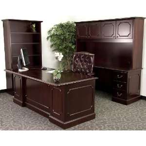   Credenza & Bookcase with Mahogany Finish [SL DSK KNCRE HUT BOOK GG