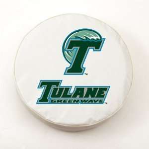  Tulane University Tire Cover with T logo on stylish White 