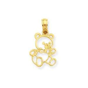  14K Small Cut Out Teddy Bear Pendant Jewelry