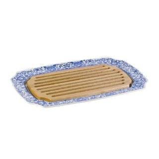 Spode Judaica Large Size Challah Tray With Wooden Insert  
