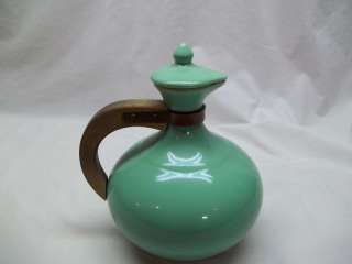 Antique Vintage Retro Kitchen Decor Pottery Carafe Pitcher Baby Blue 