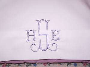 EMBROIDERED MONOGRAMMED PILLOW CASE SET  