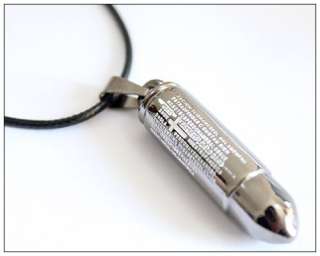Cool Geschoss Bullet Design Anhänger Halskette PU Leder Kette für 