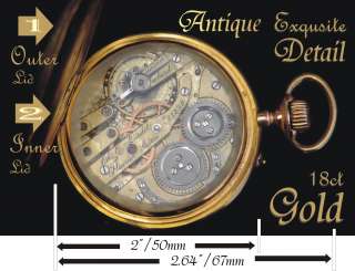 18K Gold Pocket Watch Antique BREGUET Rare Present Investment Free 