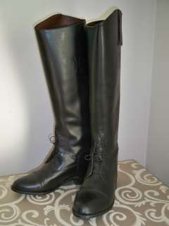 Devon Aire MENS Cuff Lined Leather Field Boot Blk Sz8.5  