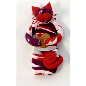  Handmade Cat Figurine Holding Heart by GP Originals