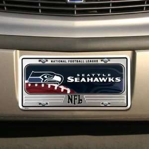  Seattle Seahawks Silver Metal License Plate Sports 