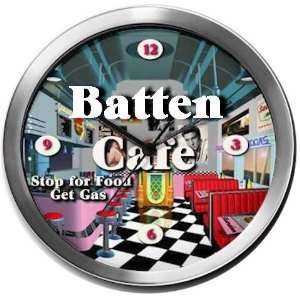  BATTEN 14 Inch Cafe Metal Clock Quartz Movement Kitchen 