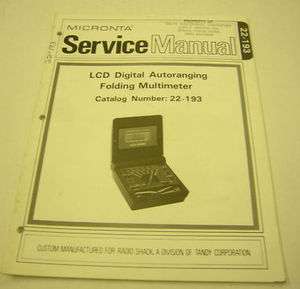 Micronta 22 193 Service Manual Original  