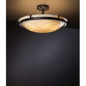  35 MBLK Matte Black Porcelina Contemporary / Modern Semi Flush Ceiling