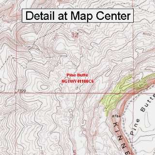   Topographic Quadrangle Map   Pine Butte, Wyoming (Folded/Waterproof