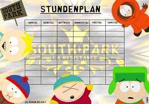 Stundenplan South Park mit / ohne Wunschname  