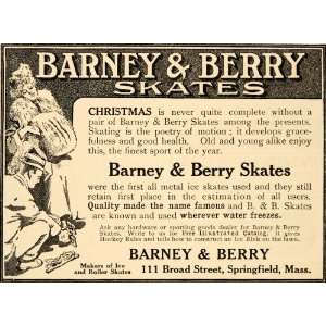   Barney & Berry Ice Skates Lady Skater   Original Print Ad: Home