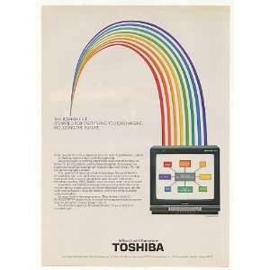 1984 Toshiba FST Videologic TV Receiver Monitor Print Ad  