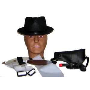   Gangster Fancy Dress Hat, Tie, Holsters, Braces & Cigar: Toys & Games