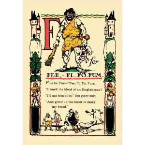  F for Fee Fi Fo Fum 12x18 Giclee on canvas: Home & Kitchen