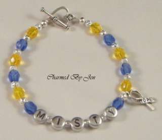 DOWN SYNDROME Awareness PERSONALIZED Name Bracelet  