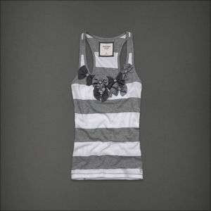 NWT Abercrombie & Fitch Tank Top Cami Stripe Grey, white New S, M, L 