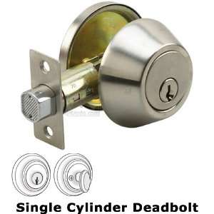  Single cylinder deadbolt with 4 way latch in satin nickel 