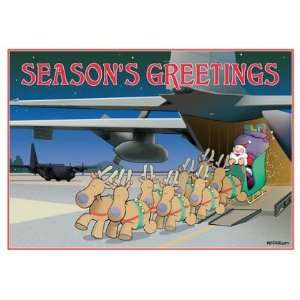  Air Force C 130 Delivers Santa Card  12 carsd/13 envelopes 