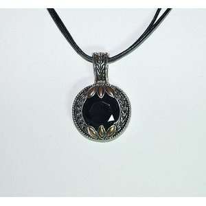  Pendant Necklace Enhancer black round stone