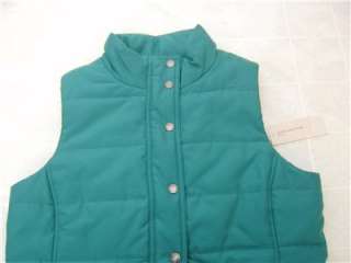   Jones New York Thick Winter Vest M Quilted Jacket Fleece Zip Blue Aqua